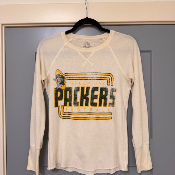 Green Bay Packers Cream Thermal Long Sleeve, Size S - Picture 9 of 9